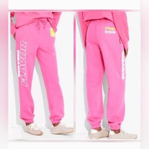 NWT POPPI Pink Graphic Joggers Size Medium